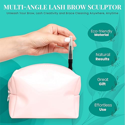 Miniatura 6 de 100 piezas de cepillo micro para cejas con tapa, cepillo de cejas de 3R Factory para rellenar pestañas, peine de cejas de precisión, cepillos para