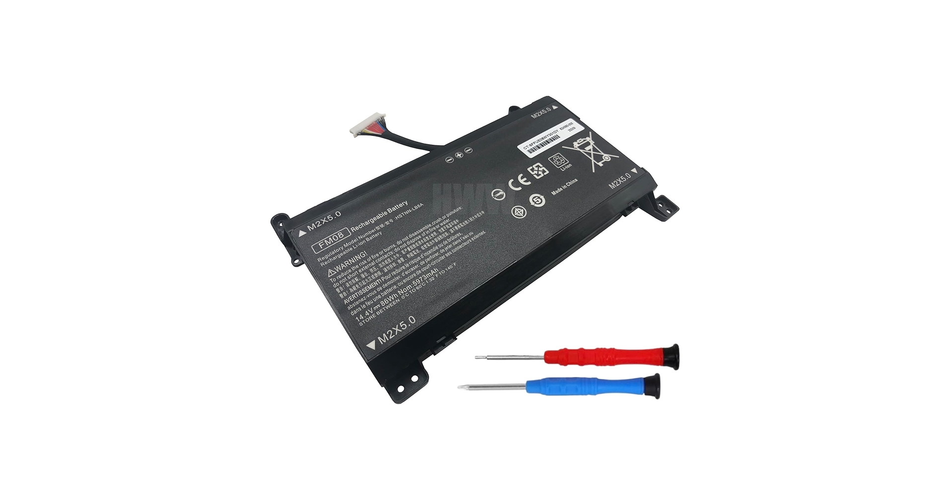 HWW 16 Cables 14.4V 86Wh 5973mAh FM08 Battery Compatible with HP Omen 17-AN013TX 17-AN014TX 17-AN014NG 17-an008ur HSTNN-LB8A HSTNN-LB8B 922753-421 922977-855 TPN-Q195 Series