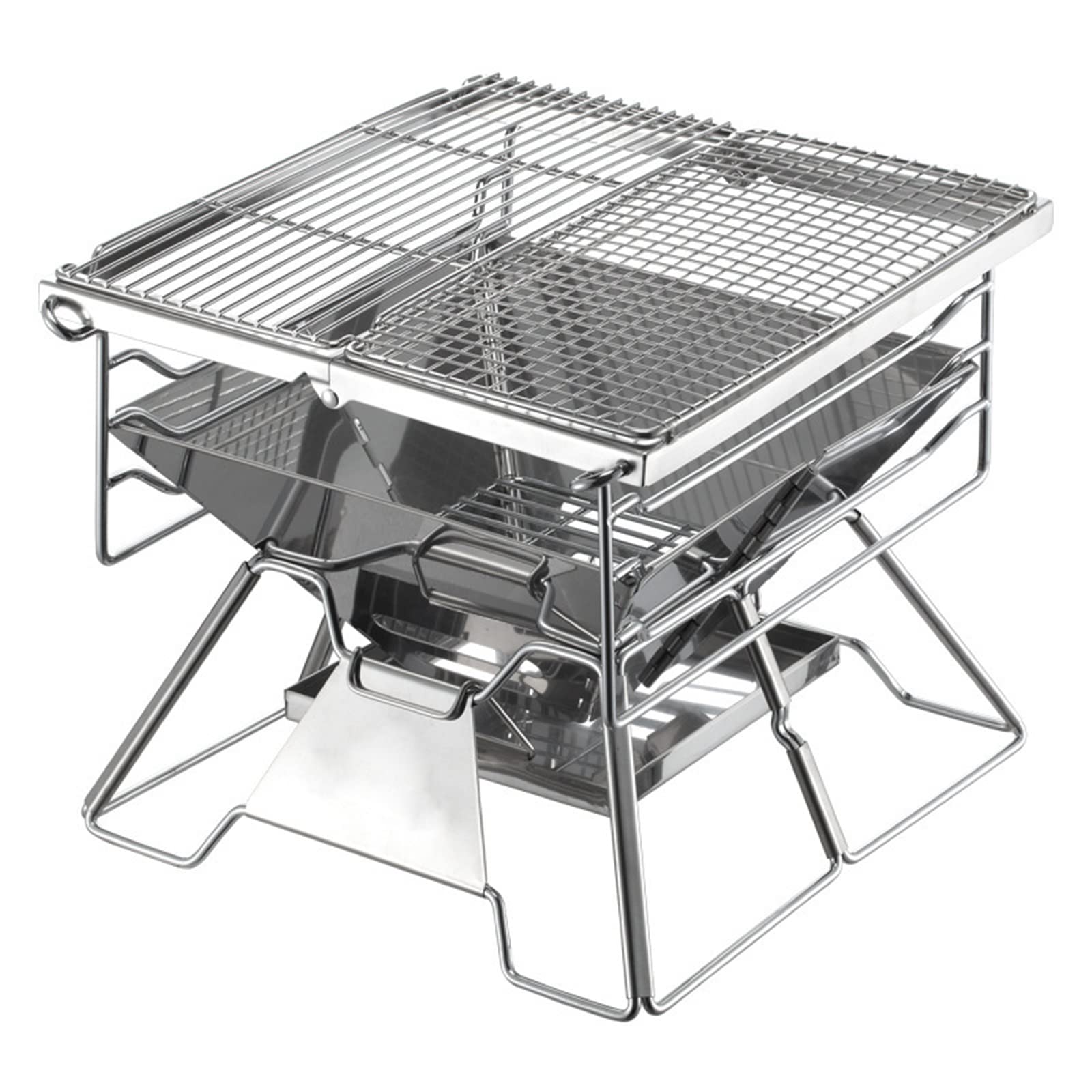 Przenośny składany grill na ognisko ze stali nierdzewnej z torbą do przenoszenia na zewnątrz kemping grill