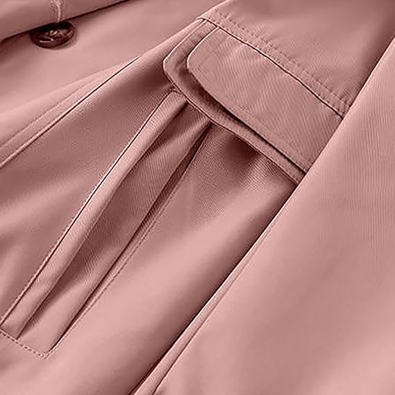 Trench-Coat Femme Grande Taille Légant Polyester Veste Coupe