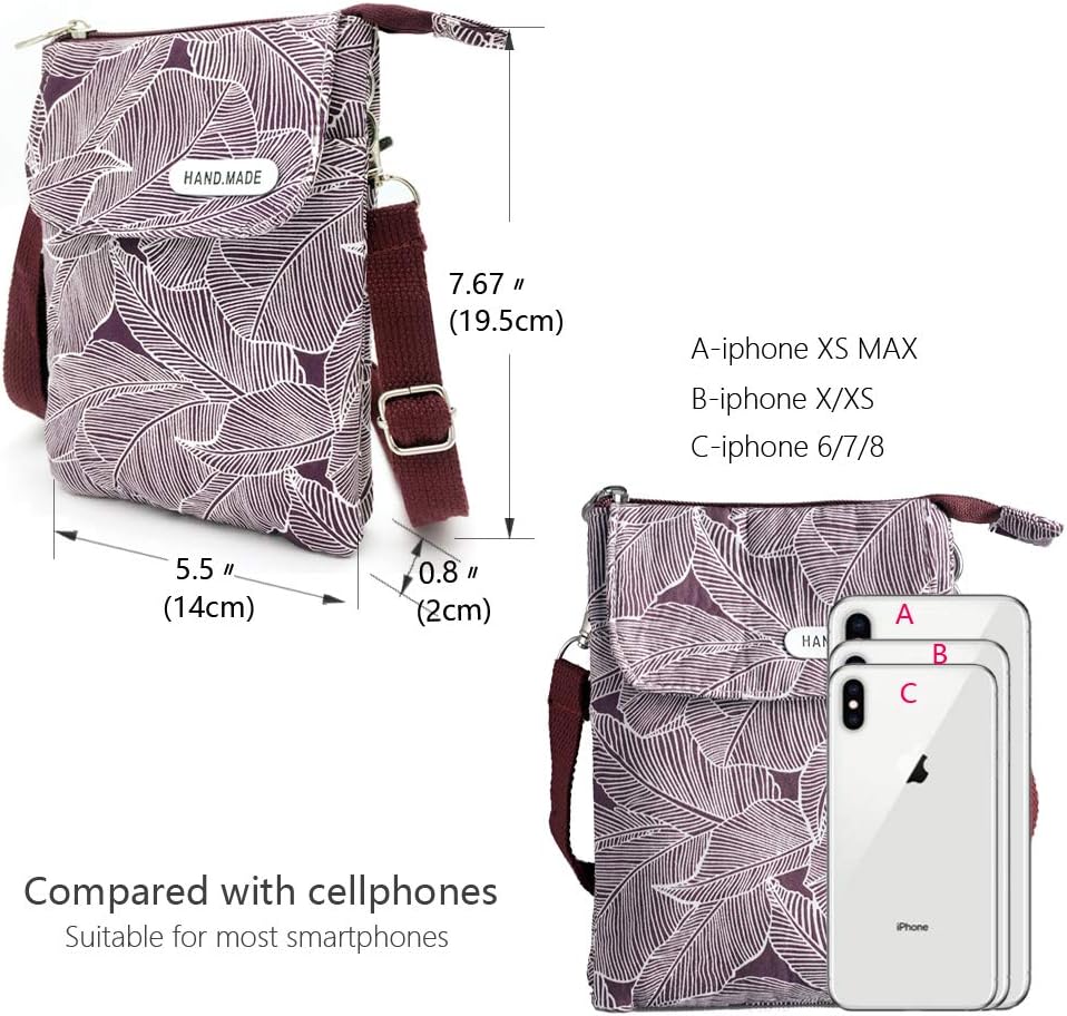 Roomy Cell Phone Purse Wallet Canvas Small Crossbody Purse Bags with Shoulder Strap For Women teen girlsl | Roomy, Canvas, Small, Bags, Shoulder Strap - Image 5