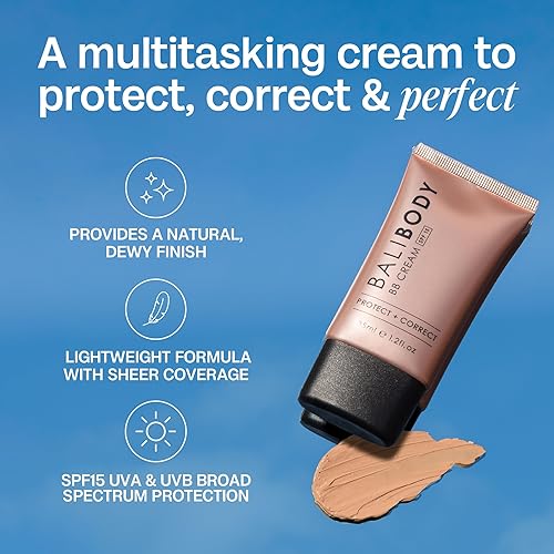 Miniatura 5 de BALI BODY BB Cream SPF15  Tinted Face in Shade With Hyaluronic Acid & Marine Collagen Natural Tan Perfect Base for All Skin Types  35ml1.2 fl oz