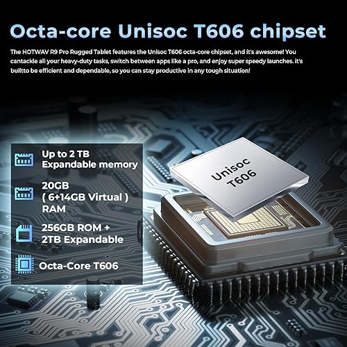 Miniatura 5 de HOTWAV R9 Pro Rugged Tablet 11" FHD, batería de 20080mAh, IP68IP69K impermeable, carga rápida de 20 W, Octa-Core 20GB+256GB, cámara de 64MP, luz de