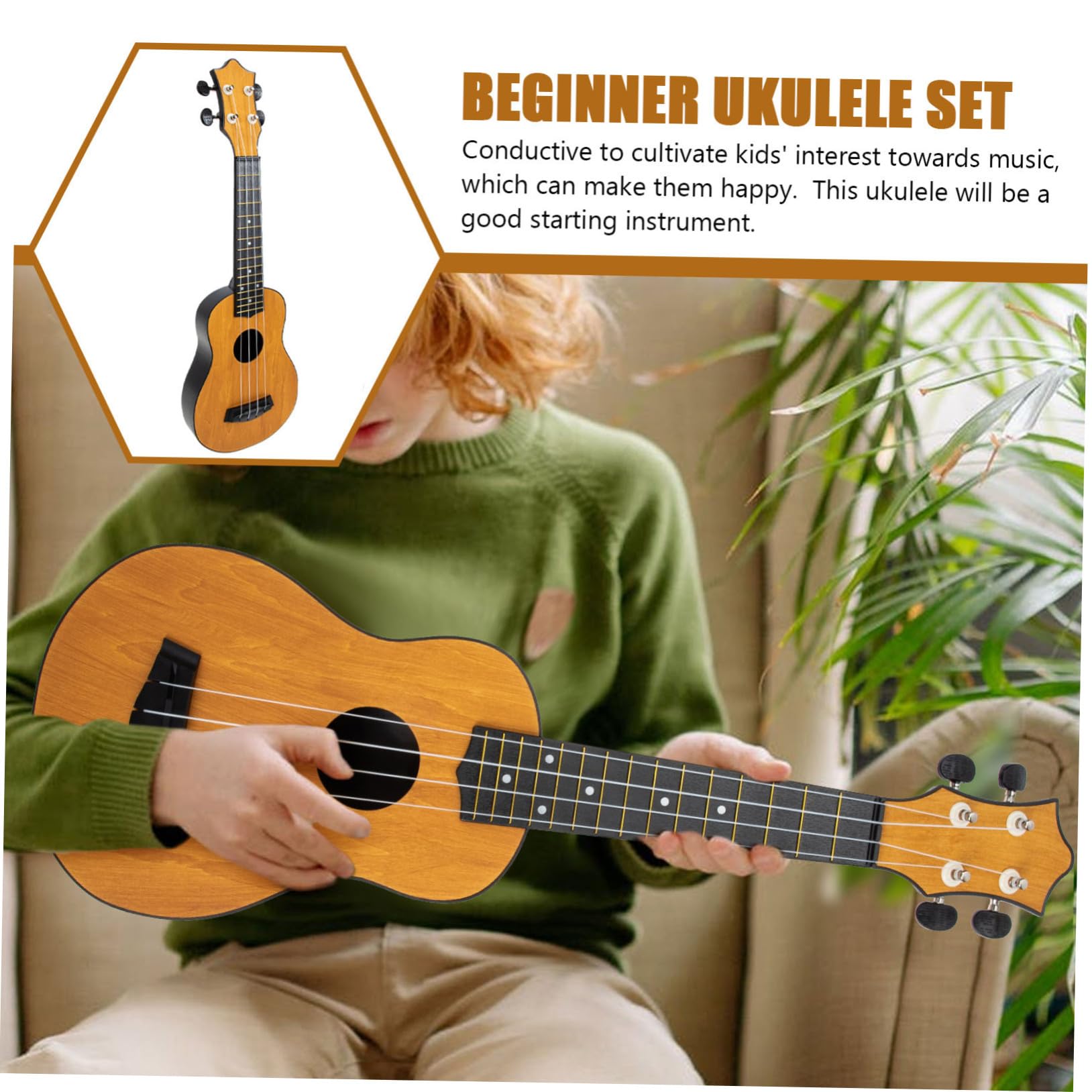 HANABASS Holz Ukulele für Anfänger Kinderinstrument Ukulelen für Anfänger Kleinkindgitarre