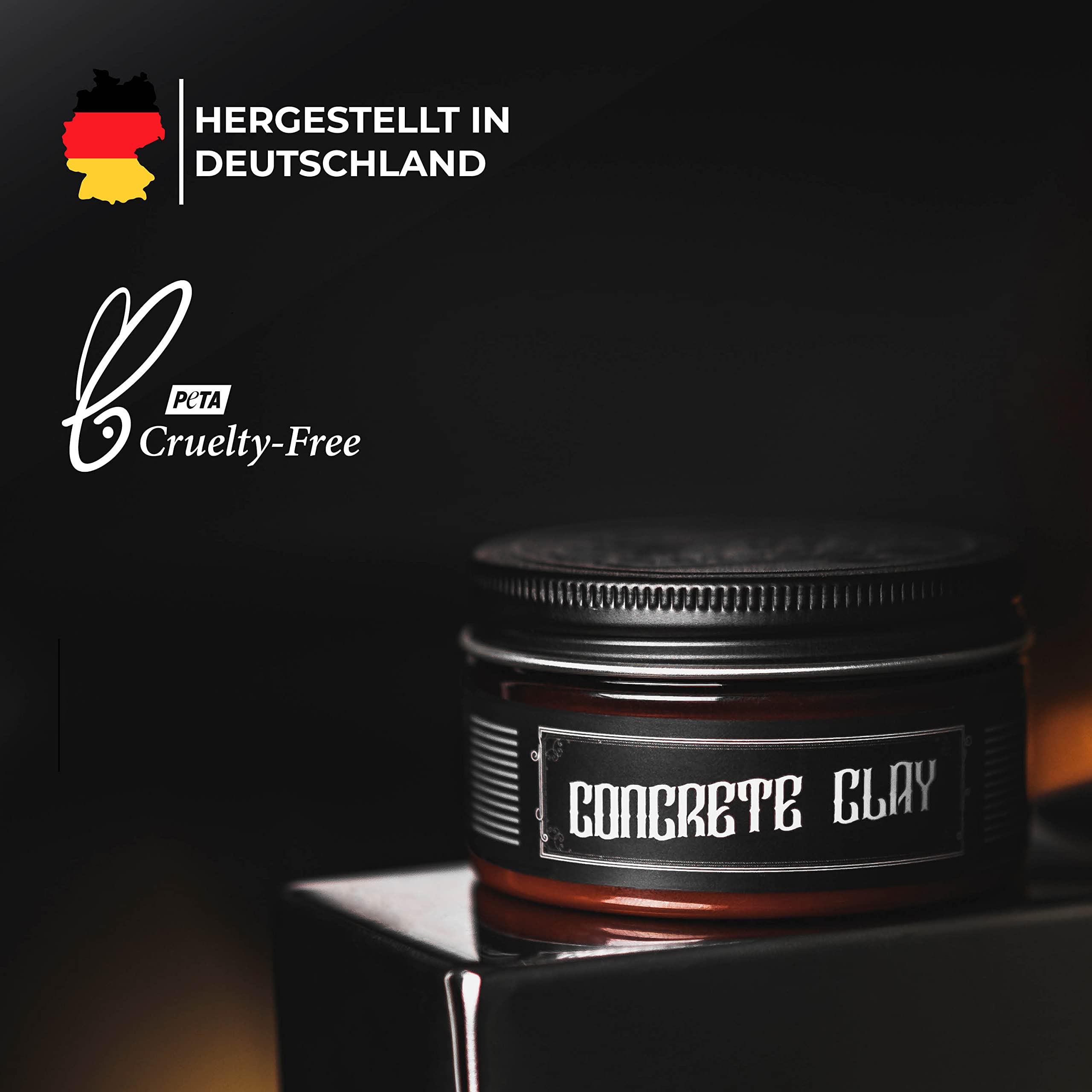 Charlemagne Concrete Clay 2-częściowy zestaw – super mocne utrwalenie – wosk do włosów matowy – pomada – wosk do stylizacji dla mężczyzn