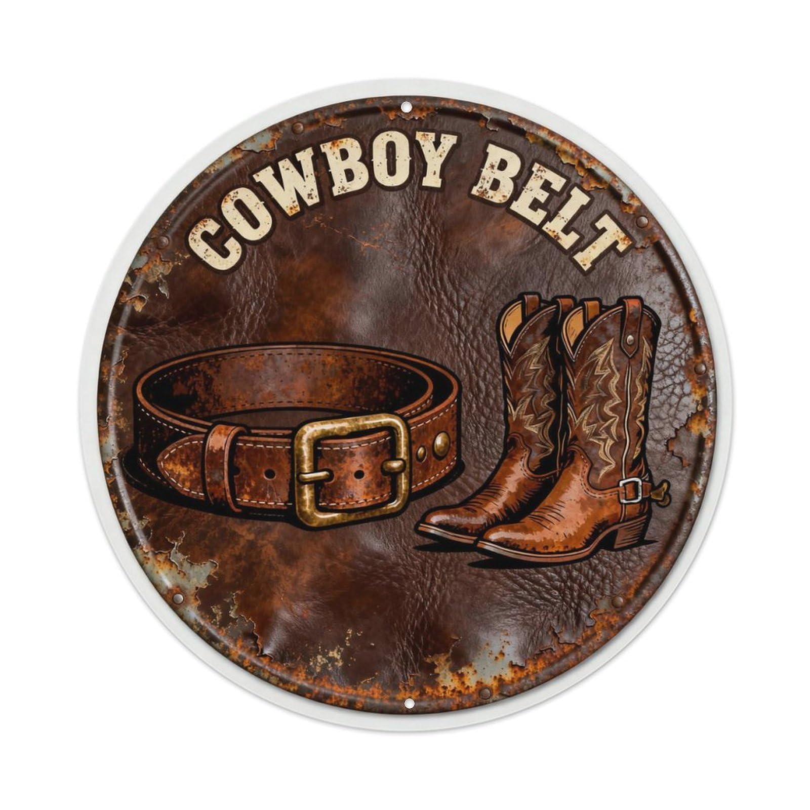 COWBOY BELT Metal Tin Sign Plaque