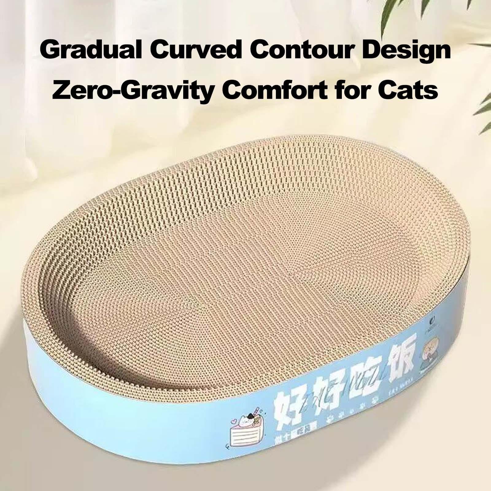 Katzenkratzbrett Bett, Oval und Rund, Wellpappe, Möbelschutz