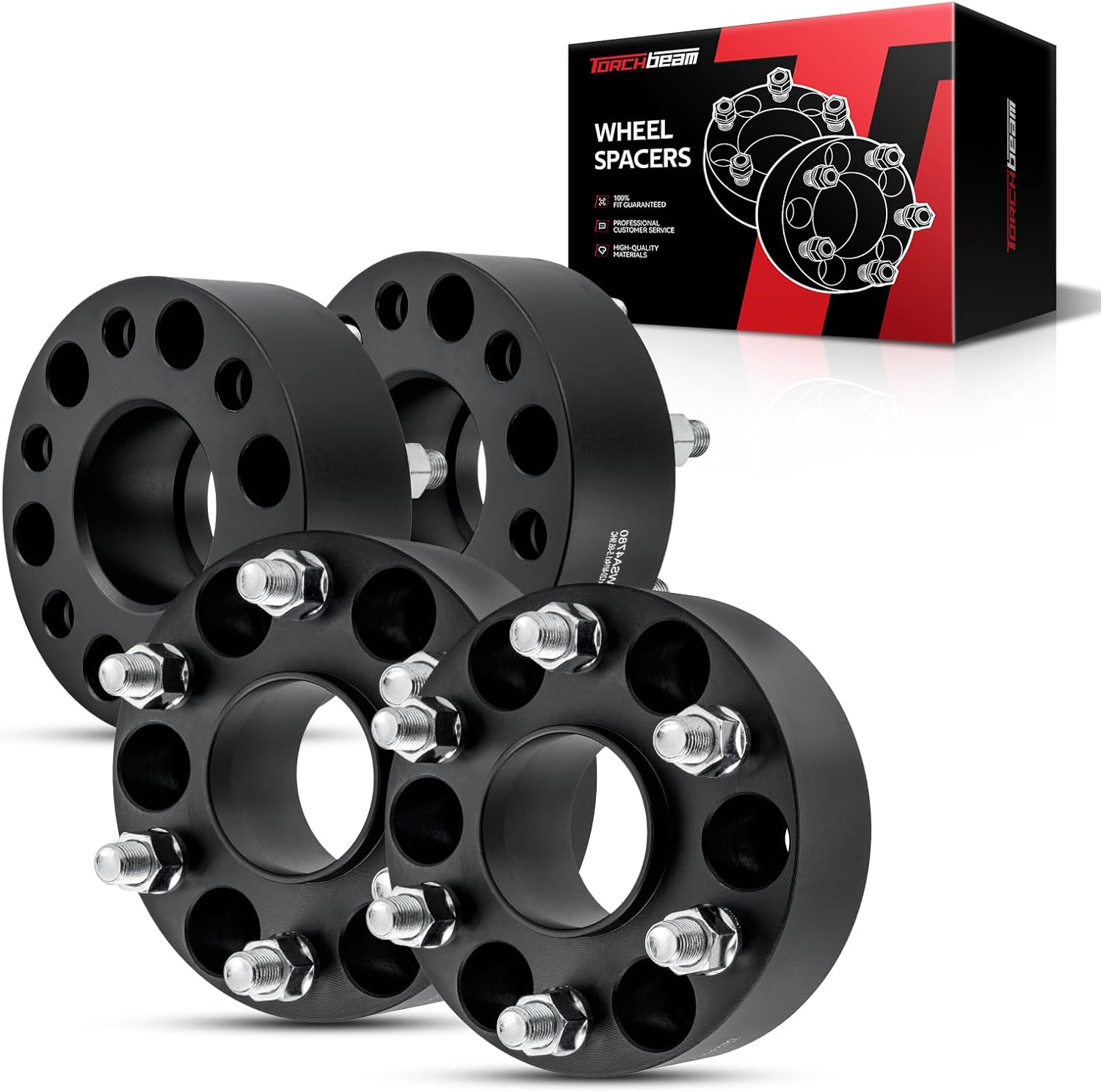 Torchbeam 6x120 Hub Centric Wheel Spacers 2 inch with M14x1.5 Thread Pitch, 66.9mm Hub Bore, 4Pcs Adapters for Traverse, Acadia, XT5, Blazer, Colorado, SRX, Enclave, XT6, Canyon, 9-4X