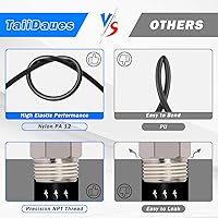 Vista 7 de Kit de Tubo de Línea de Aire, Accesorios de Conexión Rápida de Línea de Aire de 1/4" 3/8" con Tubo de Manguera de Aire de Nylon DOT de 6,35 mm x 10