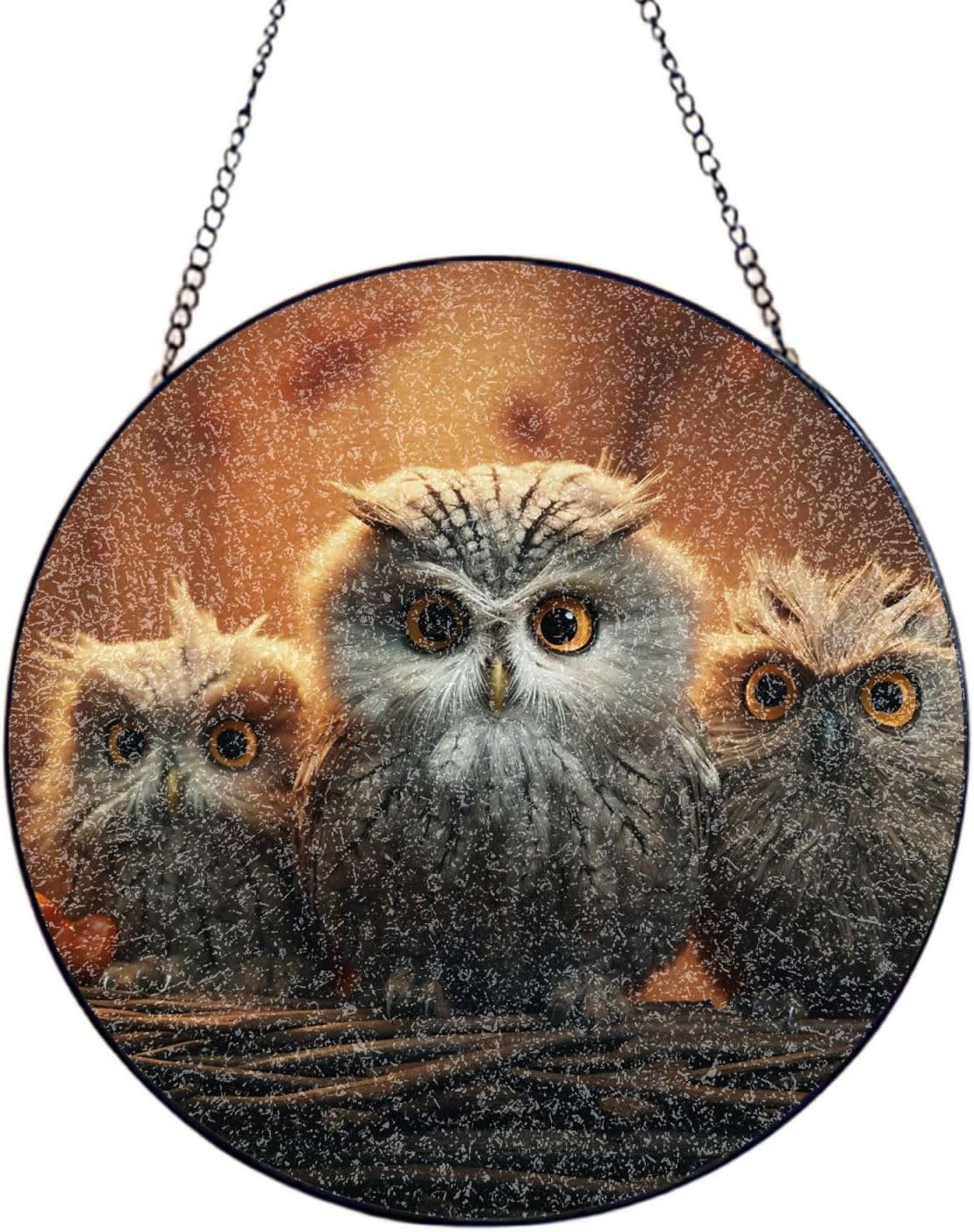 Stained Glass Window Hanging Cute Owl Baby Sun Catchers Indoor Outdoor Decor Window Suncatcher Door Garden Sunroom Sun Catcher Home Decor Birthday Christmas for Mom Men
