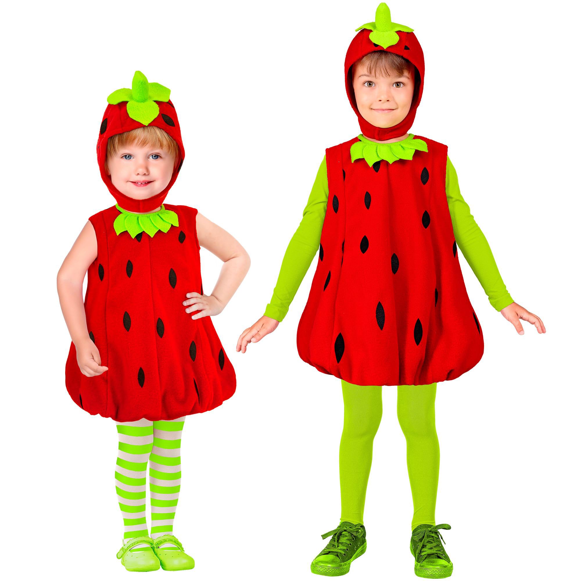 W WIDMANN MILANO Party Fashion 26076 Kinderkostüm Erdbeere Children's Strawberry Costume, red, 128