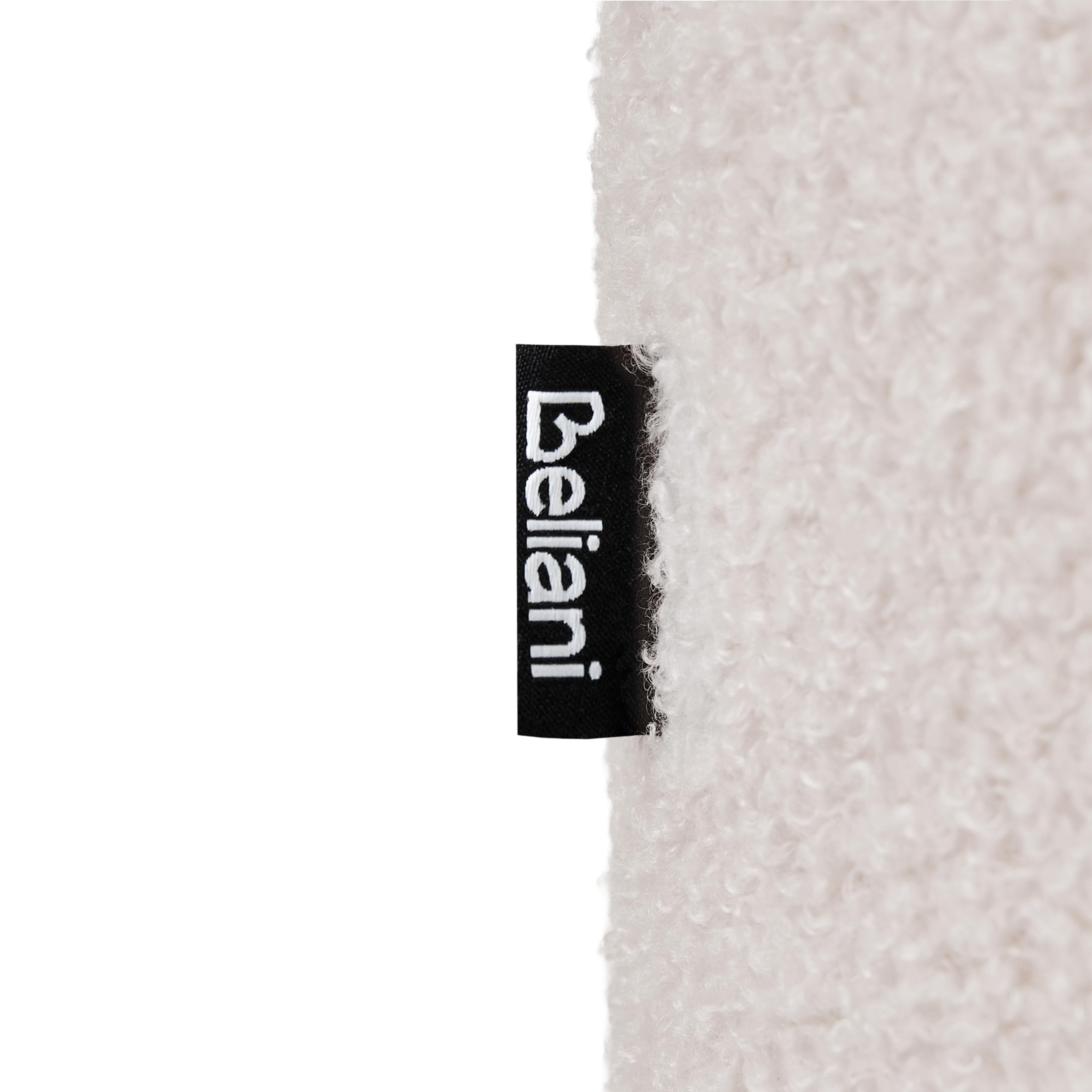 Beliani Sessel linksseitig Bouclé cremeweiß gepolstert modular mit Armlehne Lehne & Holzbeinen modern Amli