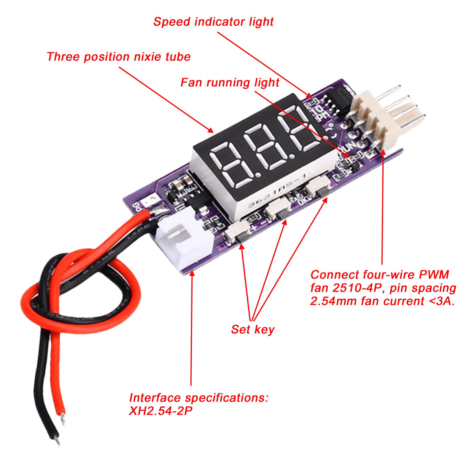 Silkwish DC 12 V PWM ventilatorbesturing 4-pins met digitale