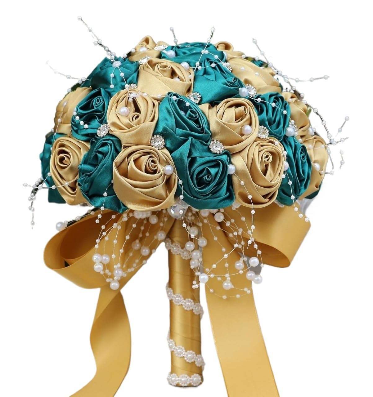 HJRegaFimu Exotic Dried Flower Bouquet Colorful Bridal Wedding Artificial Flowers Suitable For Brides And Bridesmaids Quinceanera Porch Decoration Bedroom Dining Table(dark Green)