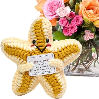 Animales De Ganchillo Para Apoyo Emocional - Estrella De Mar Peluche Para Soporte Emocional | Muñeco Tierno Tejido A Mano Con Mensajes Positivos Para Niños Decoración Infantil Regalo Cumpleaños Niño N