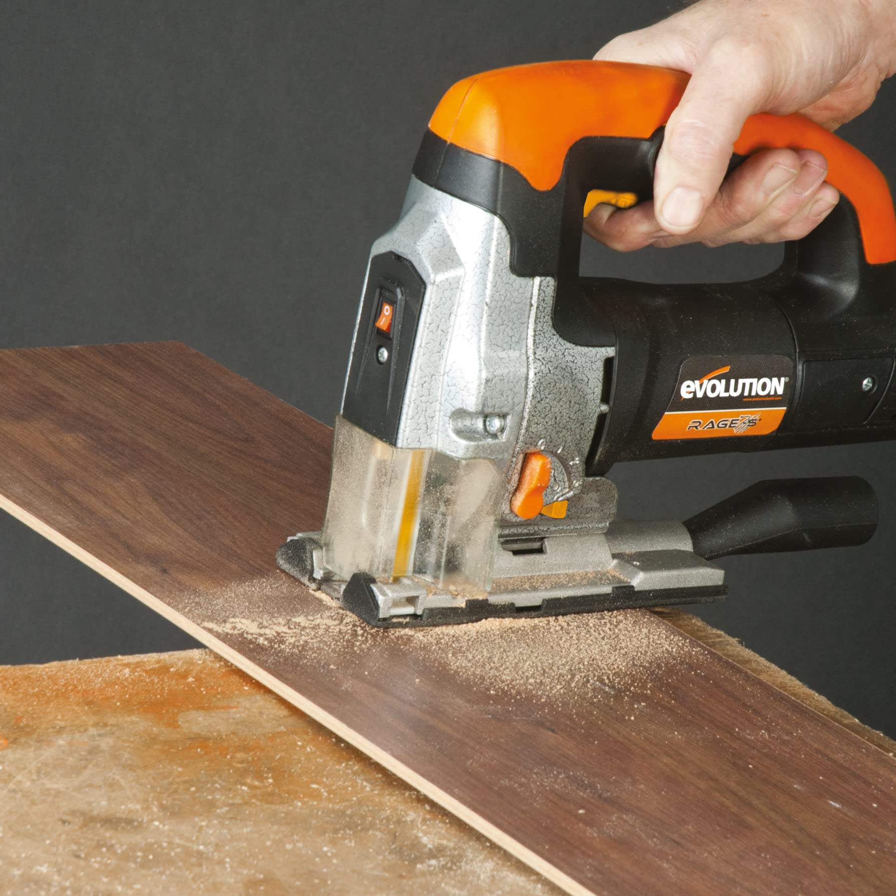Evolution Power Tools Rage 7-S Seghetto multiuso - Taglio su legno, acciaio, plastica e molto altro - 5 lame incluse - 710 W