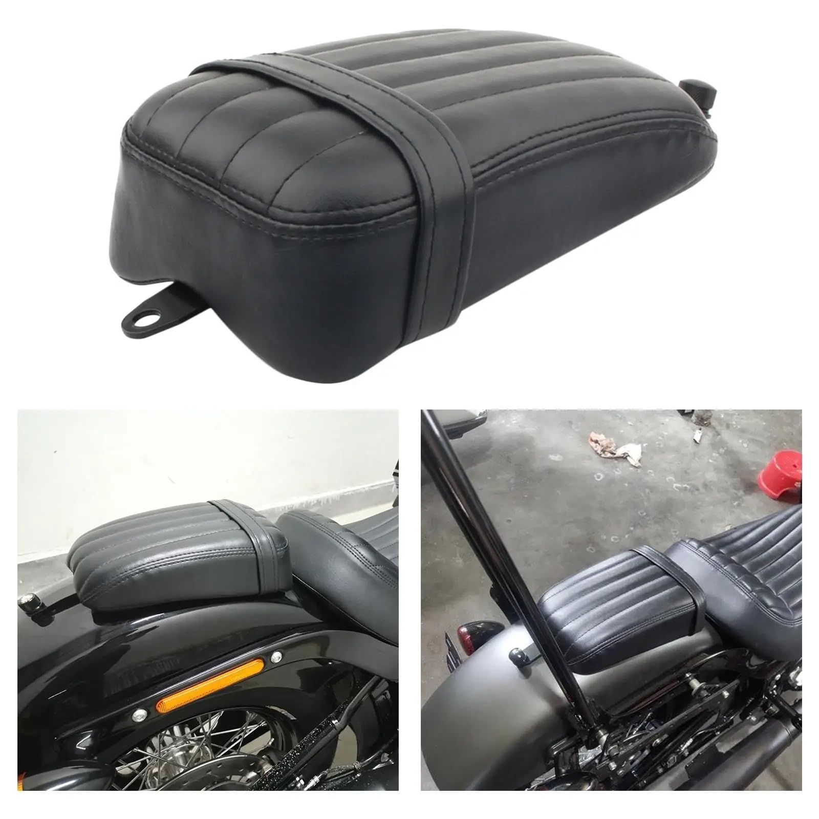 Sedile Passeggero Accessori moto Cuscino del sedile passeggero posteriore in pelle artificiale nera Sella comfort per ciclisti da strada