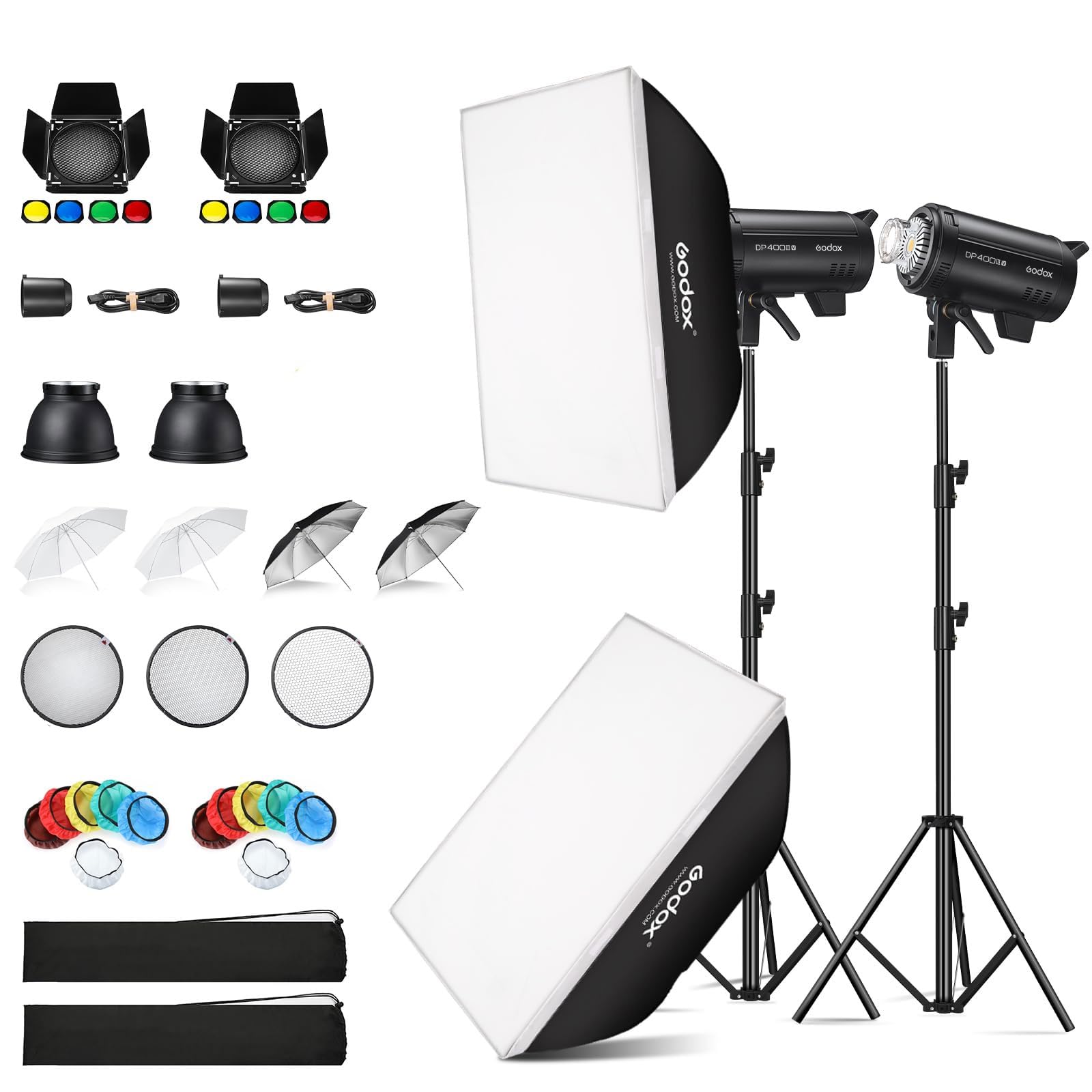 Amazon.com : Godox 2 Pack DP400III-V DP400IIIV 800Ws Photo