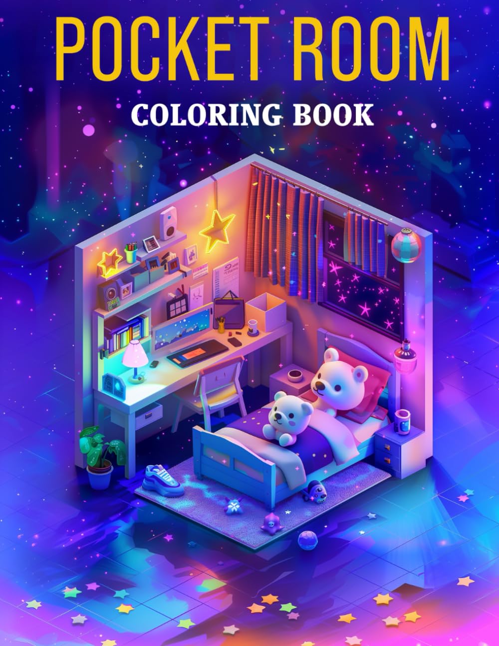 Pocket Room Coloring Book: Miniature Worlds with Tiny, Cozy Designs for Adults Relaxation and Stress Relief