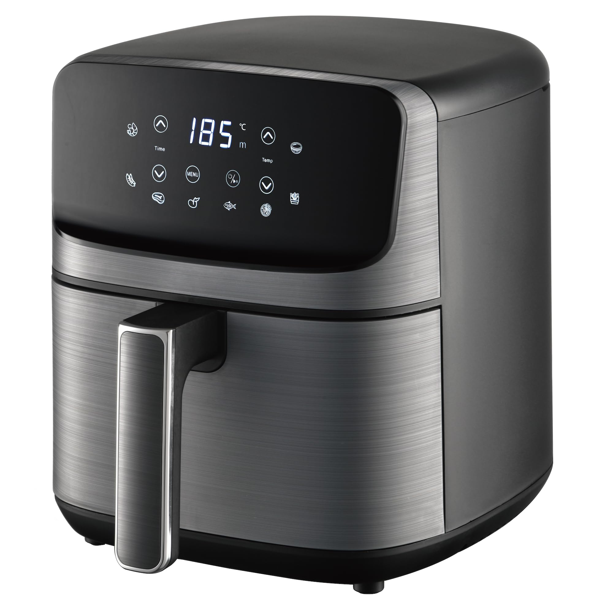 Freidora de Aire sin Aceite de 6 L, Air Fryer Caliente, 8 Programas, Pantalla Digital, Temperatura Ajustable 80-200°C, Temporizador 60 min, Fácil de Limpiar (6 L)