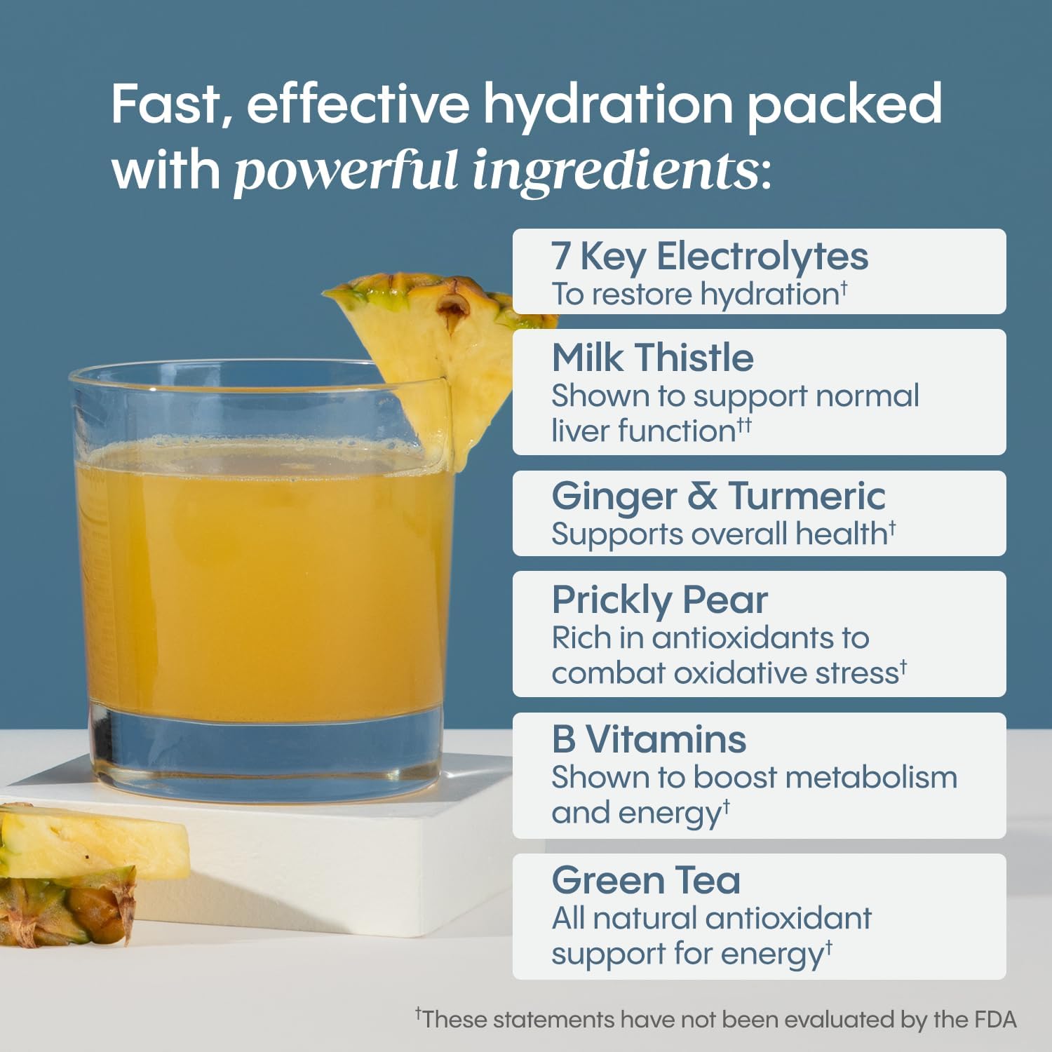 Hydralyte Liver Support + Electrolyte Mix with Milk Thistle, Turmeric, Ginger, Prickly Pear, Green Tea Extract Formulated for Rapid Rehydration (Pineapple Mango Ginger, 20 Packets) Pineapple Mango Ginger Packets image 4 of 9 B0CKWH4HCR