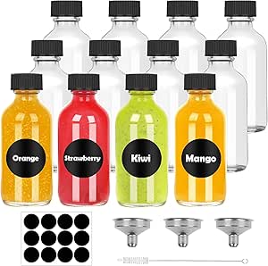 Set Di 96 Mini Bottiglie Liquore 100ml - Bottigliette Plastica Con Tappo A Vite E Imbuto, Per Matrimoni, Feste E Regali