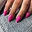 KQueenest Hot Pink Press on Nails Medium Almond,Pure Color Stiletto Acrylic Nails,Medium Fake Nails Press ons for Women,Natural Glue Nails Manicure in 24 PCS