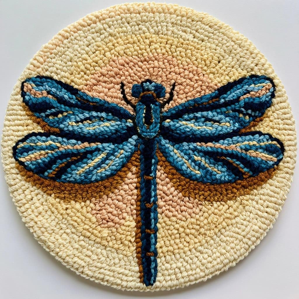Ambattery Latch Hook Rug Kits-F Latch Hook Rug Kit Latch Hook Kits For Adults,Animal Dragonfly