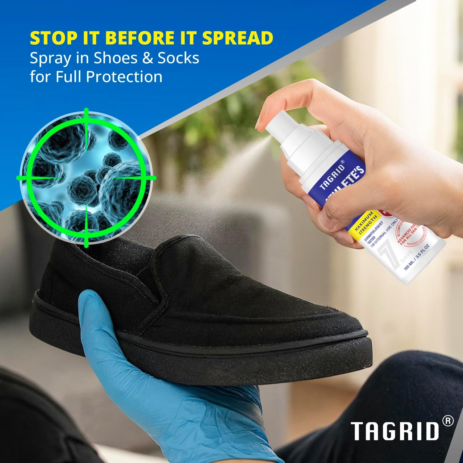 TAGRID Athletes Foot Treatment: Maximum Strength Antifungal Spray for Athletes Foot Fungus Jock Itch Ringworm Treatment for Humans - Anti Itch Spray for Itchy Skin Relief (3.5 Fl Oz (Pack of 1)) - Image 4