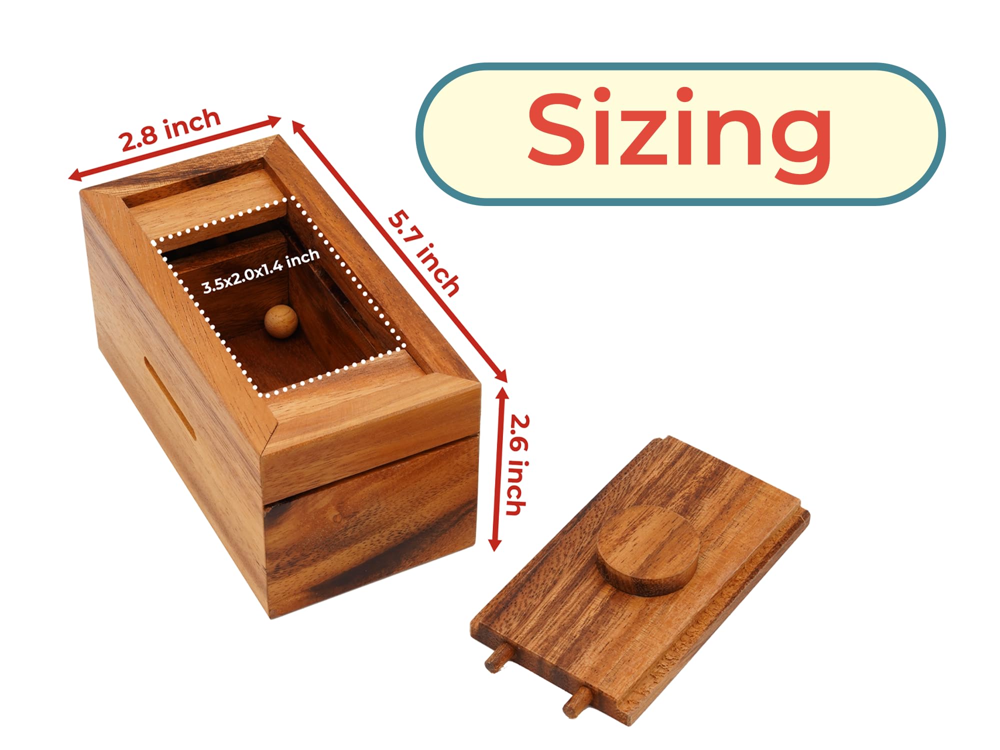 BSIRI Ziggurat Scatola Segreta Rompicapo In Legno Con Scomparti Nascosti - Puzzle 3D, Salvadanaio, Portagioie, Porta Regalo E Contanti, Idea Regalo Unica Per Adulti E Bambini - 2