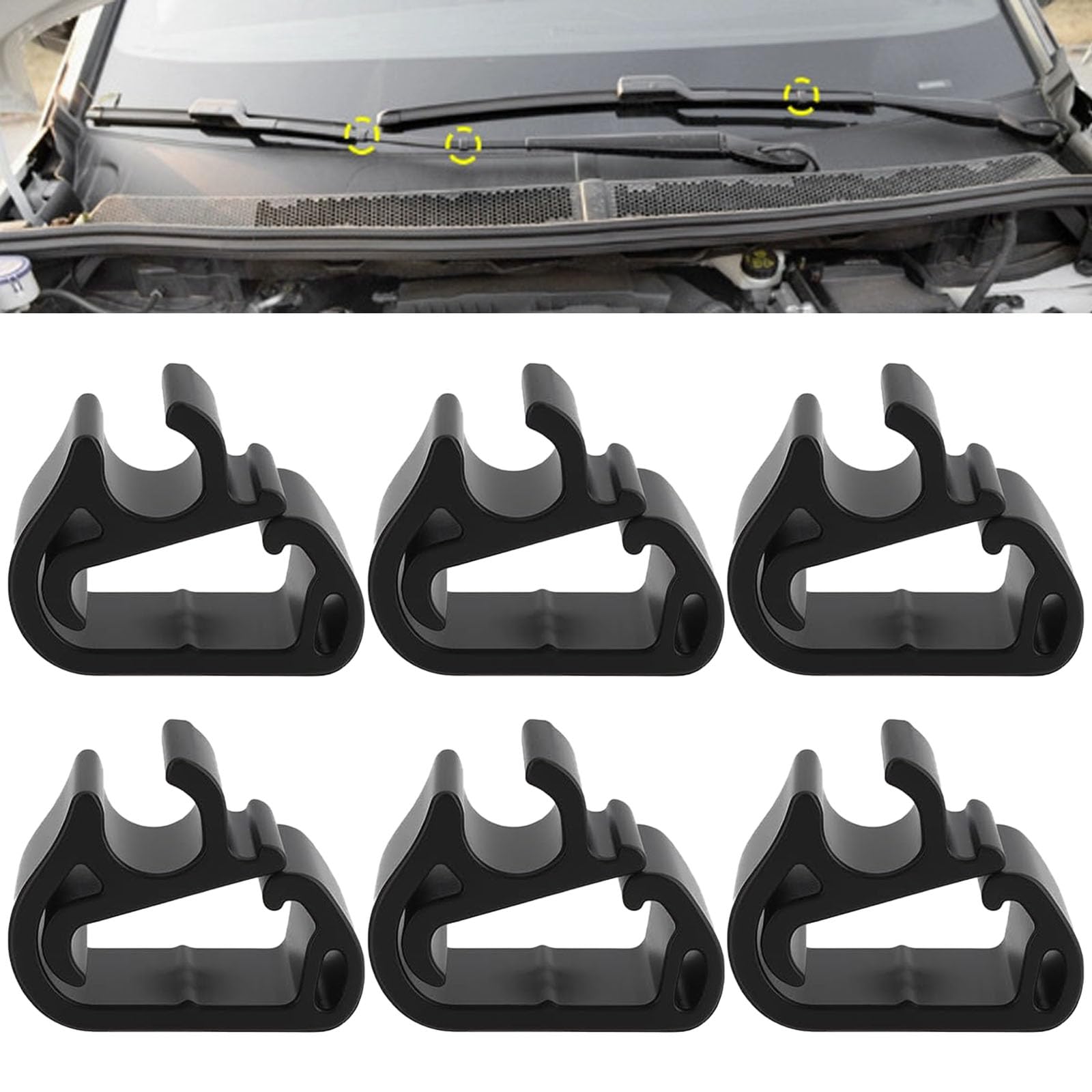 RPHONGHONG 6 Stück Clips für Scheibenwischerarme für Peugeot