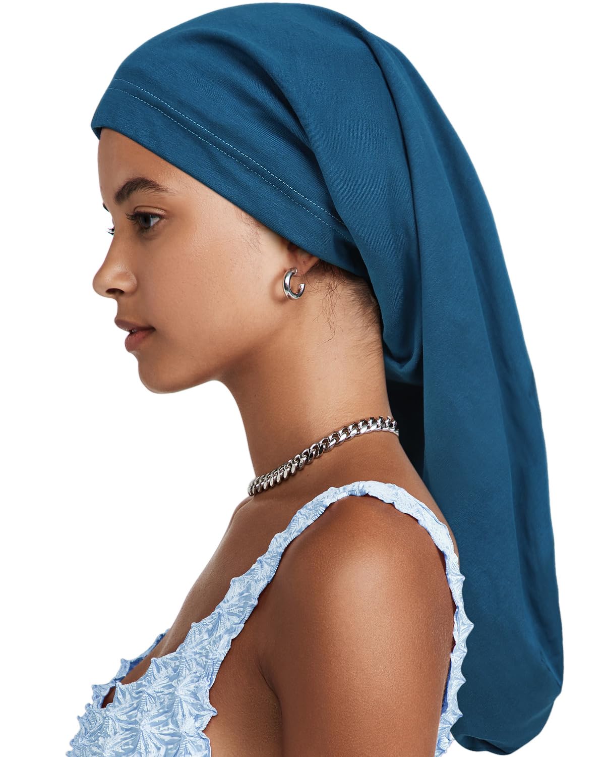 3 Size Satin Lined Sleep Caps for Braids,Dreadlocks Natural Curly Hair Adjustable