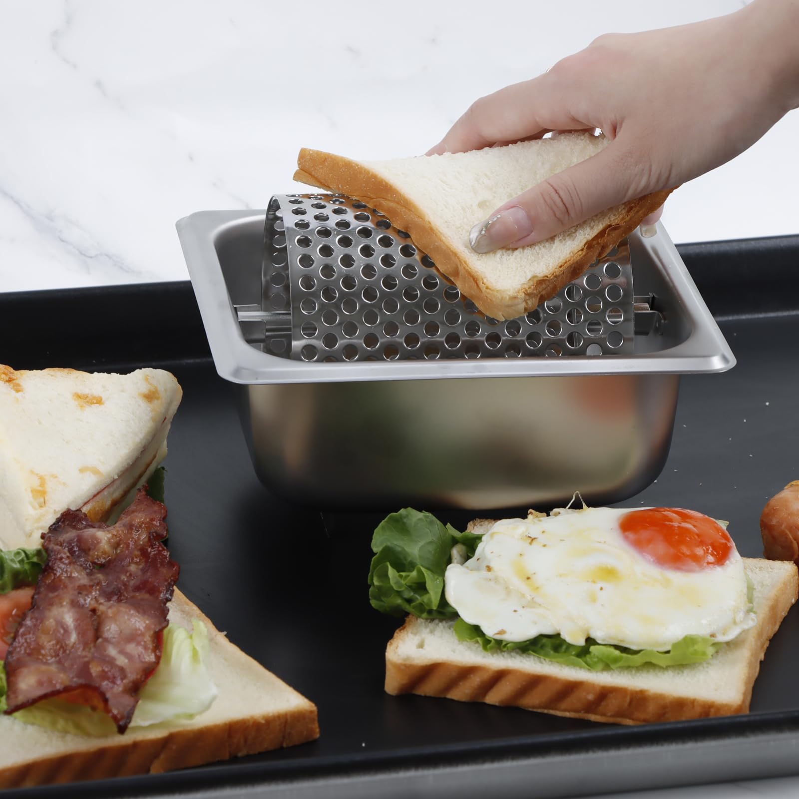Burro, Burro, Burger, Spargitore per burro in acciaio inox, durevole distributore di burro, strumento per burro, dispenser per pane toast, contiene 1000 gomitoli