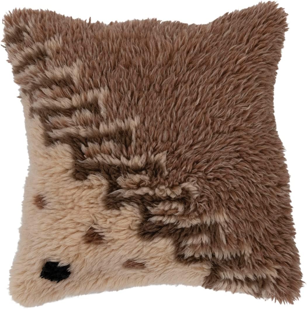 New Zealand Wool Tufted Pillow with Geometric Design