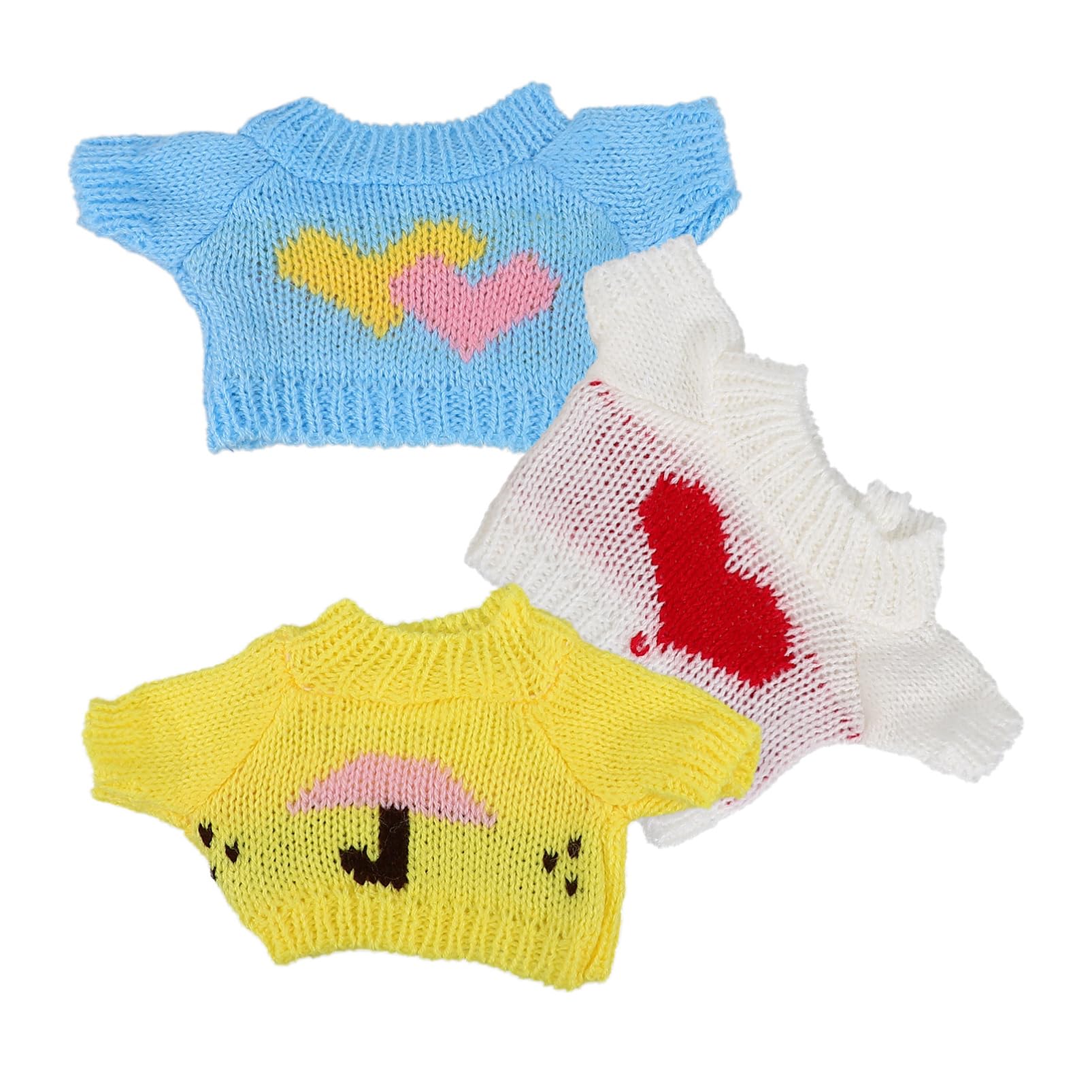 3pcs Plush Clothes for 9-11 Inch Cotton Stuffed Bear Knit Sweater/Scarf Plush Bear Toy Outfit