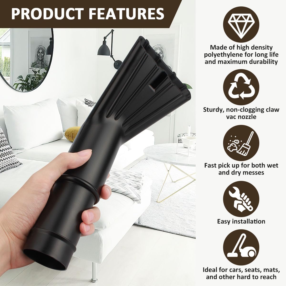 Shop Vac Claw Nozzle - 2 Pack for Wet/Dry Cleaning -3