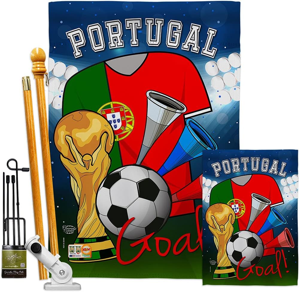 World Cup Portugal Flags Portuguese Banner Wall Art Flag Poles For Outside House Stand Outdoor Decorations Garden Tapestry Yard Signs FIFA Gifts Sports Fan Trophy Soccer Game Football Made In USA