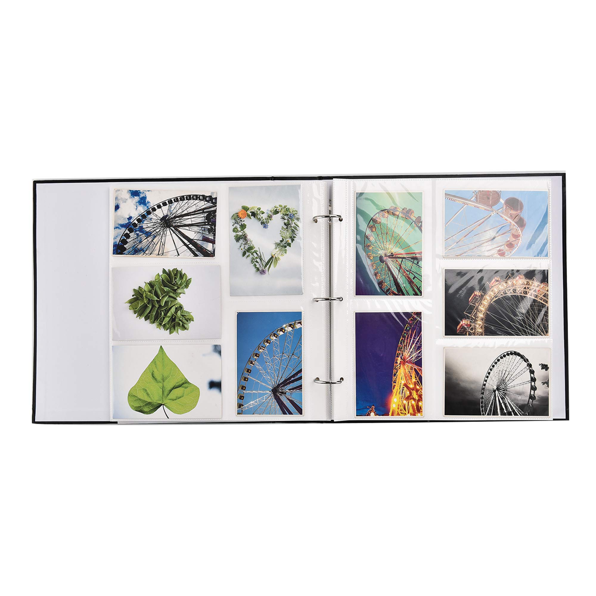 ARPAN 6x4'' Deluxe Gold Stamp Cover - Álbum de fotos grande para 500 fotos, color negro