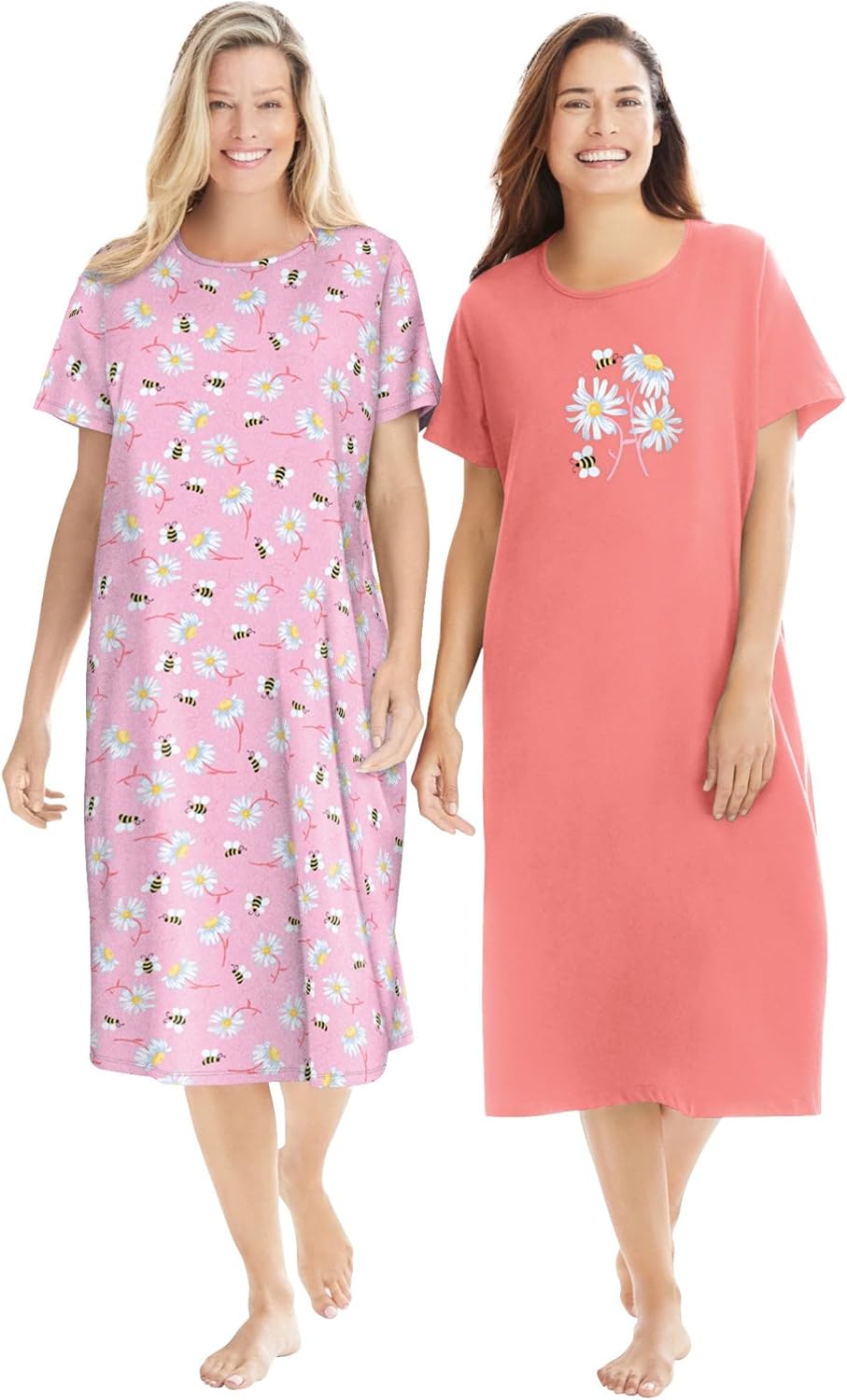 Dreams & Co. Plus Size 2-Pack Long Sleepshirts