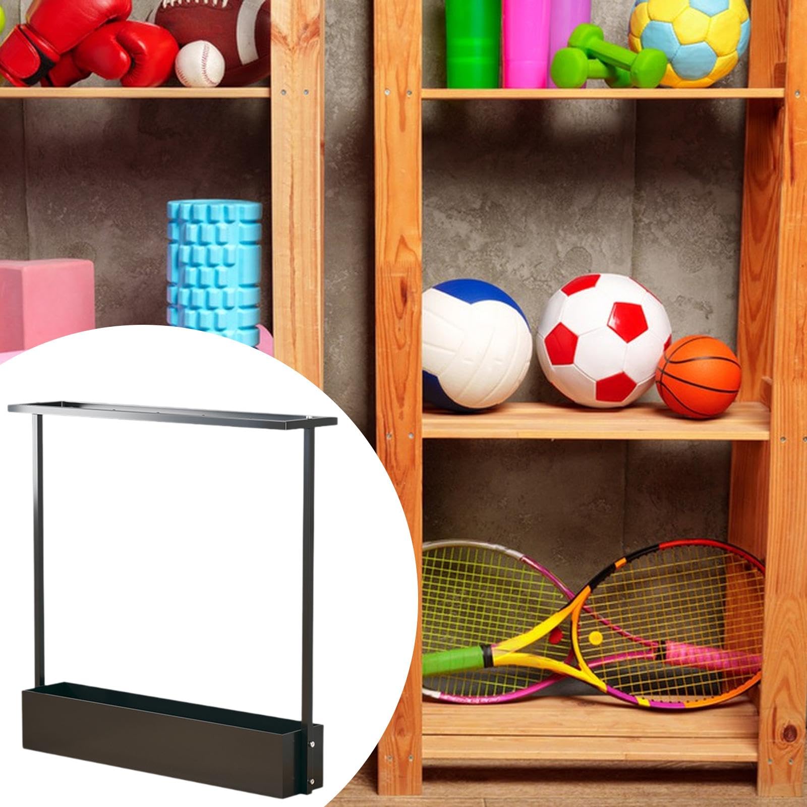 Espositore in Metallo per Racchette da Tennis e Badminton, Soluzione compatta per la conservazione Sportiva.