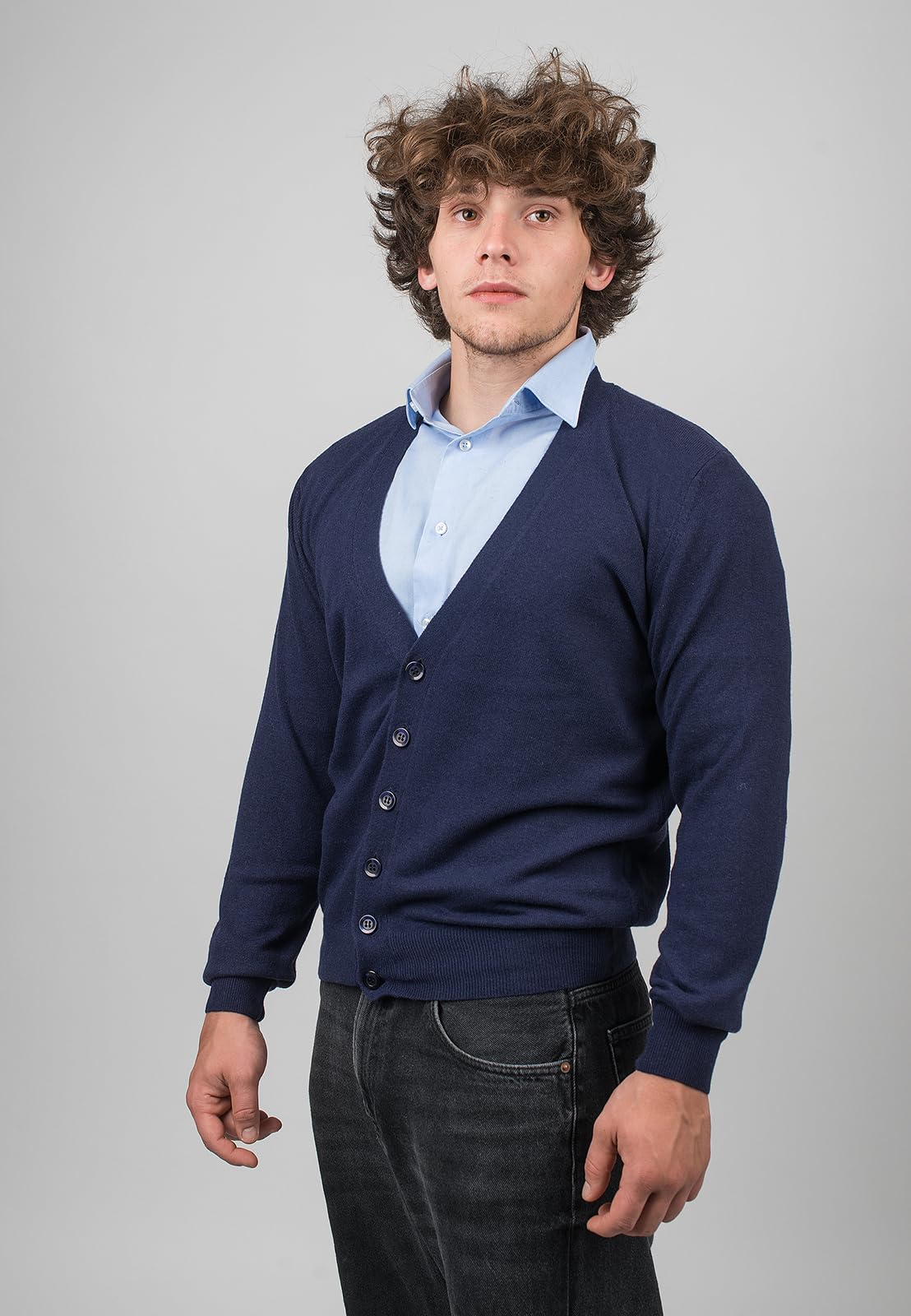 DALLE PIANE CASHMERE Cardigan Uomo Misto Cashmere Lana | Maglione caldo e morbido per autunno e inverno, elegante da regalare per lei e per lui, autentico lusso Made in Italy