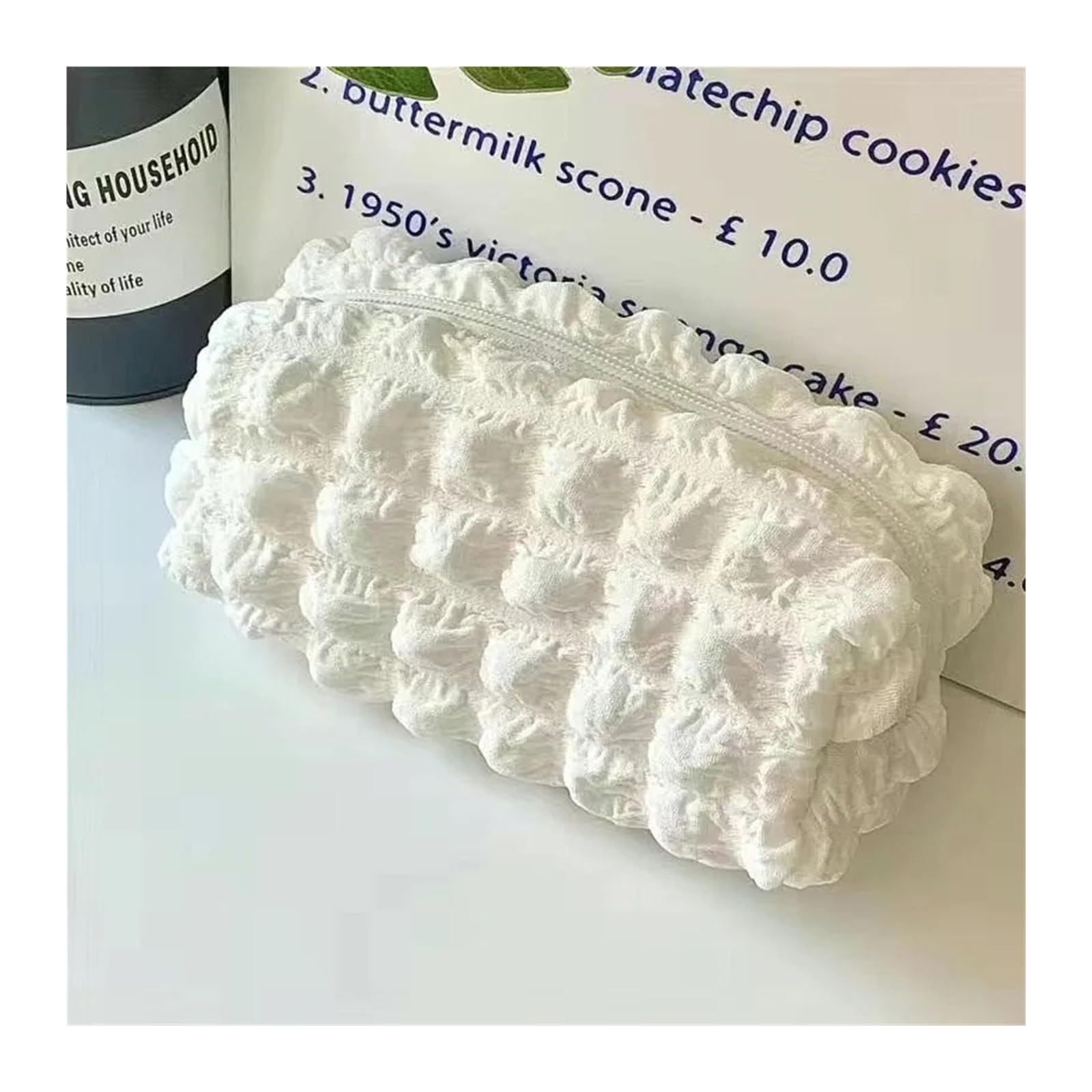 Astuccio color crema for studenti | Scatola portaoggetti morbida, Kawaii, in stile Ins, di grande capacità, creativa e alla moda(Black)