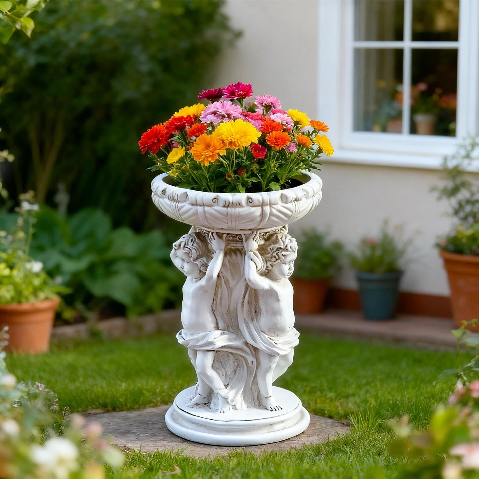 Générique Blumentopf - Engel Statua Wetterfester Resin Pflanztopf | Antik Pflanzkübel Gartenskulptur | Für Innenbereich Terrazza Garten Balkon Wohnzimmer Büro Schlafzimmer Rasen
