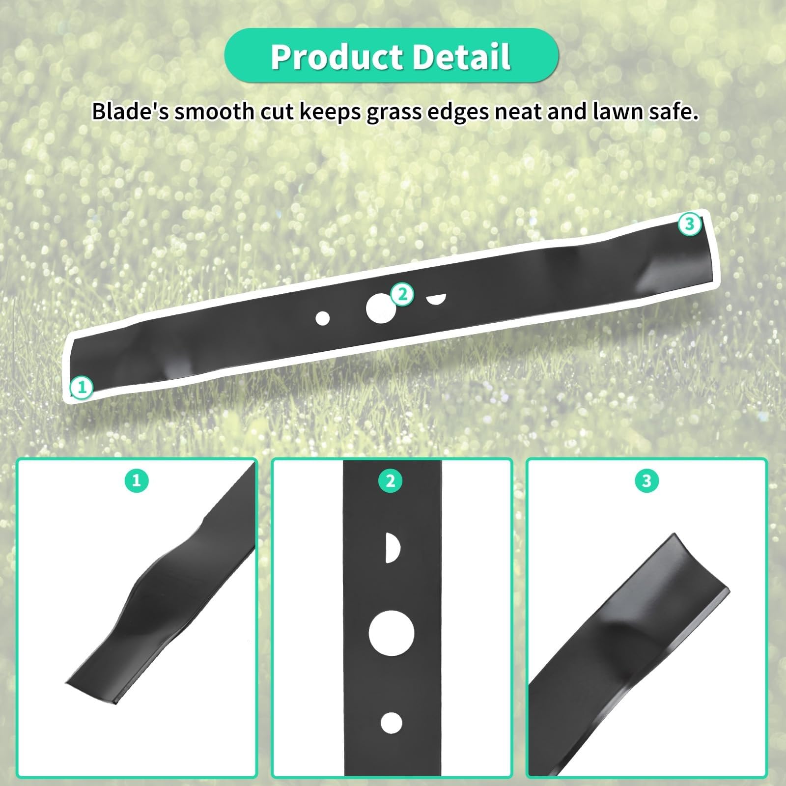 Hoja de repuesto para cortacésped compatible con cortacésped de 20 pulgadas 25022 25112 25222, hoja de corte resistente de repuesto para 29172 29423
