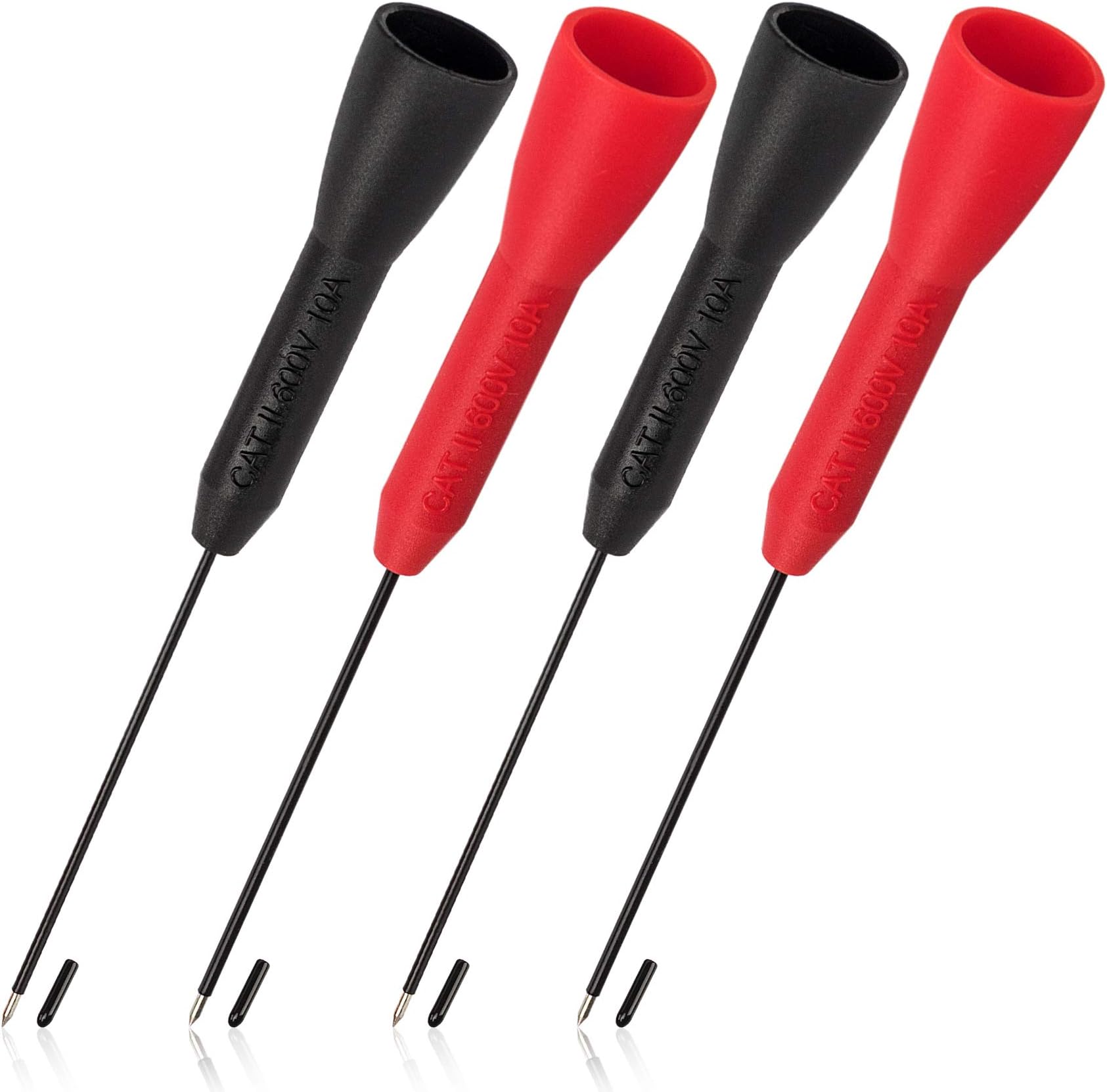 ANCIRS 4 Pack 2mm Needle Test Probes, 600V/10A Non-Destructive Multimeter Test for Leads tl71 tl75