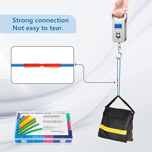 Miniatura 6 de Tubo termorretráctil 21, kit de tubo termorretráctil de aislamiento eléctrico surtido de envoltura de cable eléctrico Eventronic con caja (5