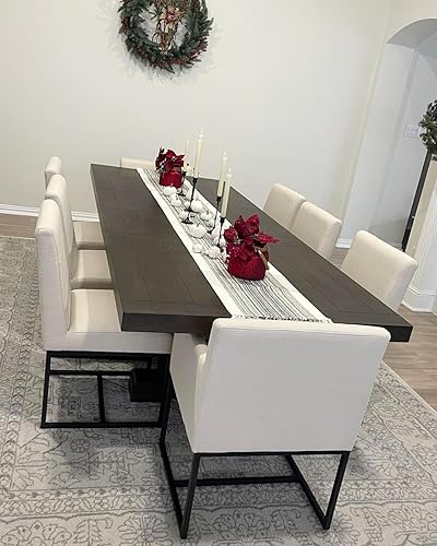 Miniatura 86 de HNY Juego de 2 sillas de cocina cómodas y modernas, de piel sintética, para cocina y comedor, silla auxiliar tapizada con marco de metal con acabado