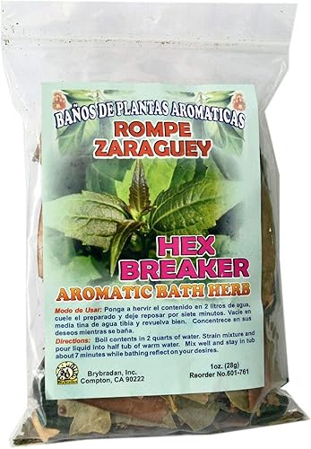 Rompedor hexagonal aromático calmante para baño de hierbas Zaraguey, plátano de plantas aromáticas, fabricado en Estados Unidos, 1 onza