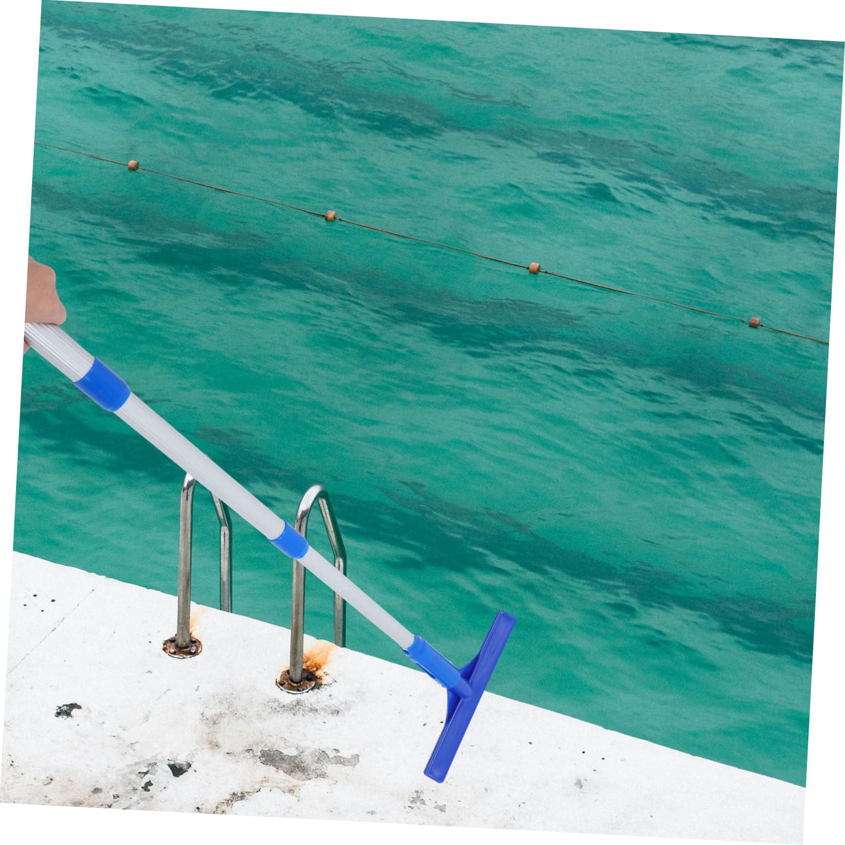 Mikikit Leichter Bodensauger Pool Skimmer mit Poolbürste und Poolrechen aus Aluminiumlegierung für Reinigung von Aufblasbaren und Bodenschwimmbädern