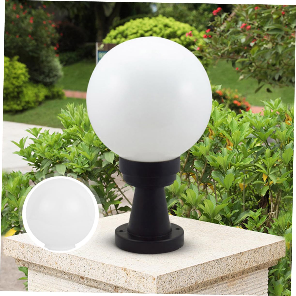 Alipis Abat-jour Sphérique Acrylique 30 Cm Diamètre Lait Opaque Protection Lampe Extérieure Jardin Remplacement Globe Lumineux Solide pour Applique Murale et Éclairage Extérieur
